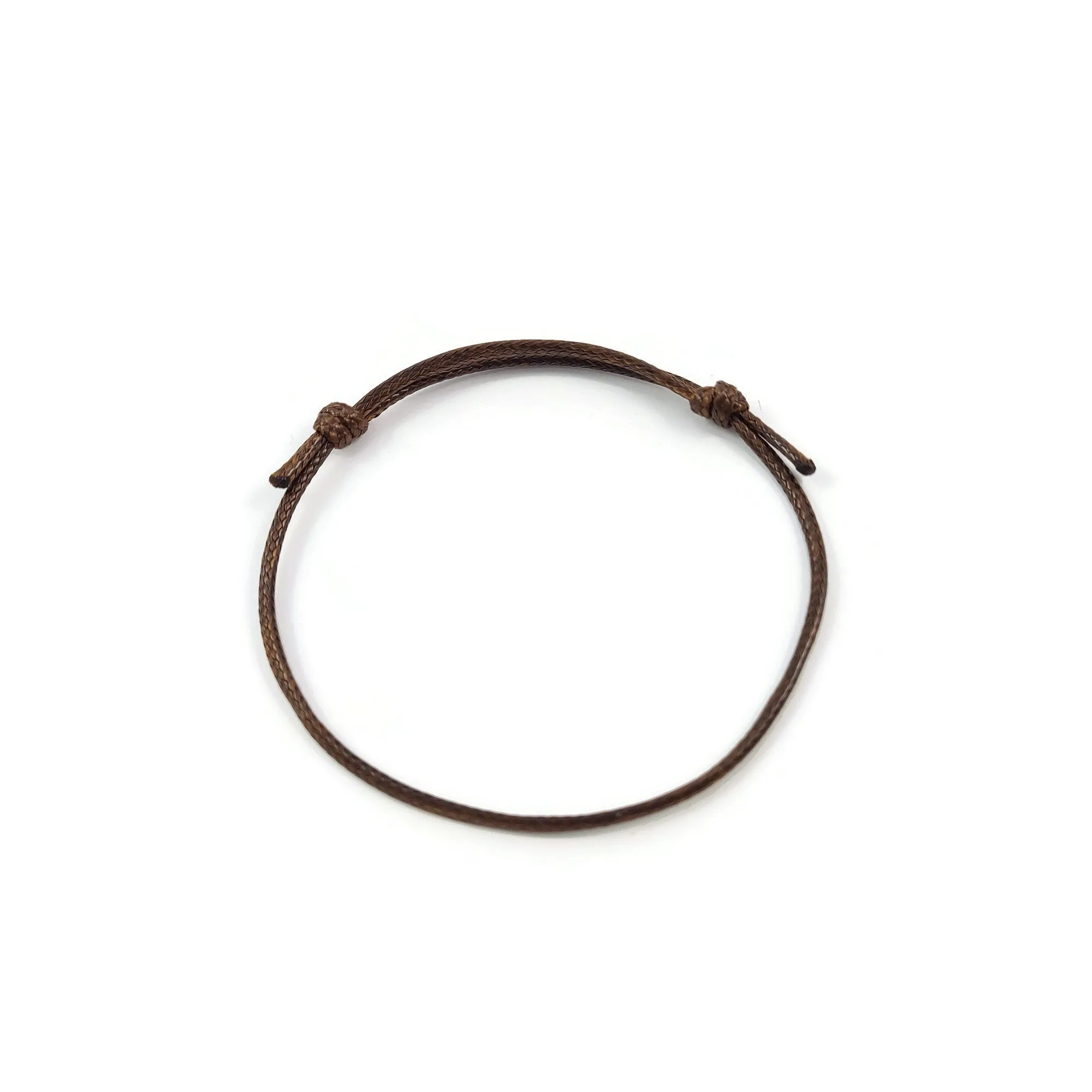 1 Adjustable waxed cord bracelet