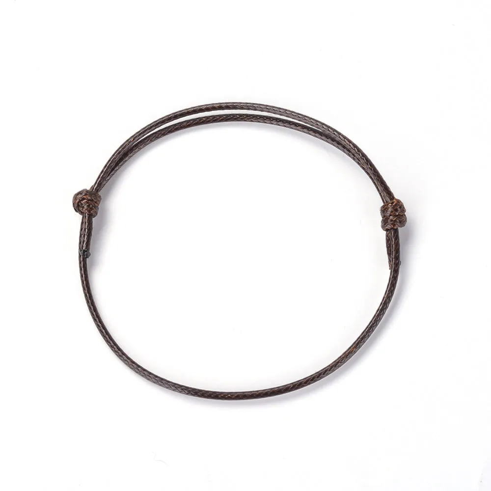 1 Adjustable waxed cord bracelet