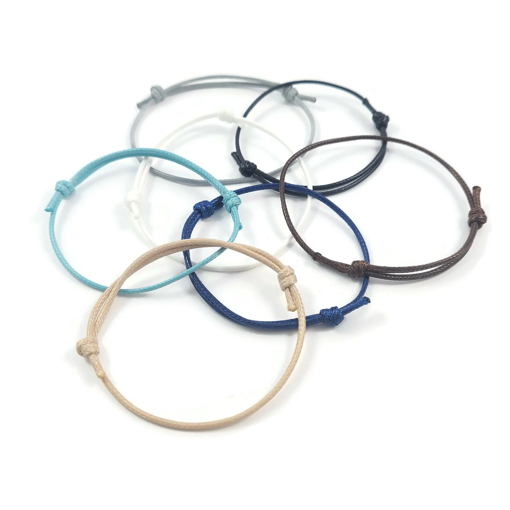1 Adjustable waxed cord bracelet