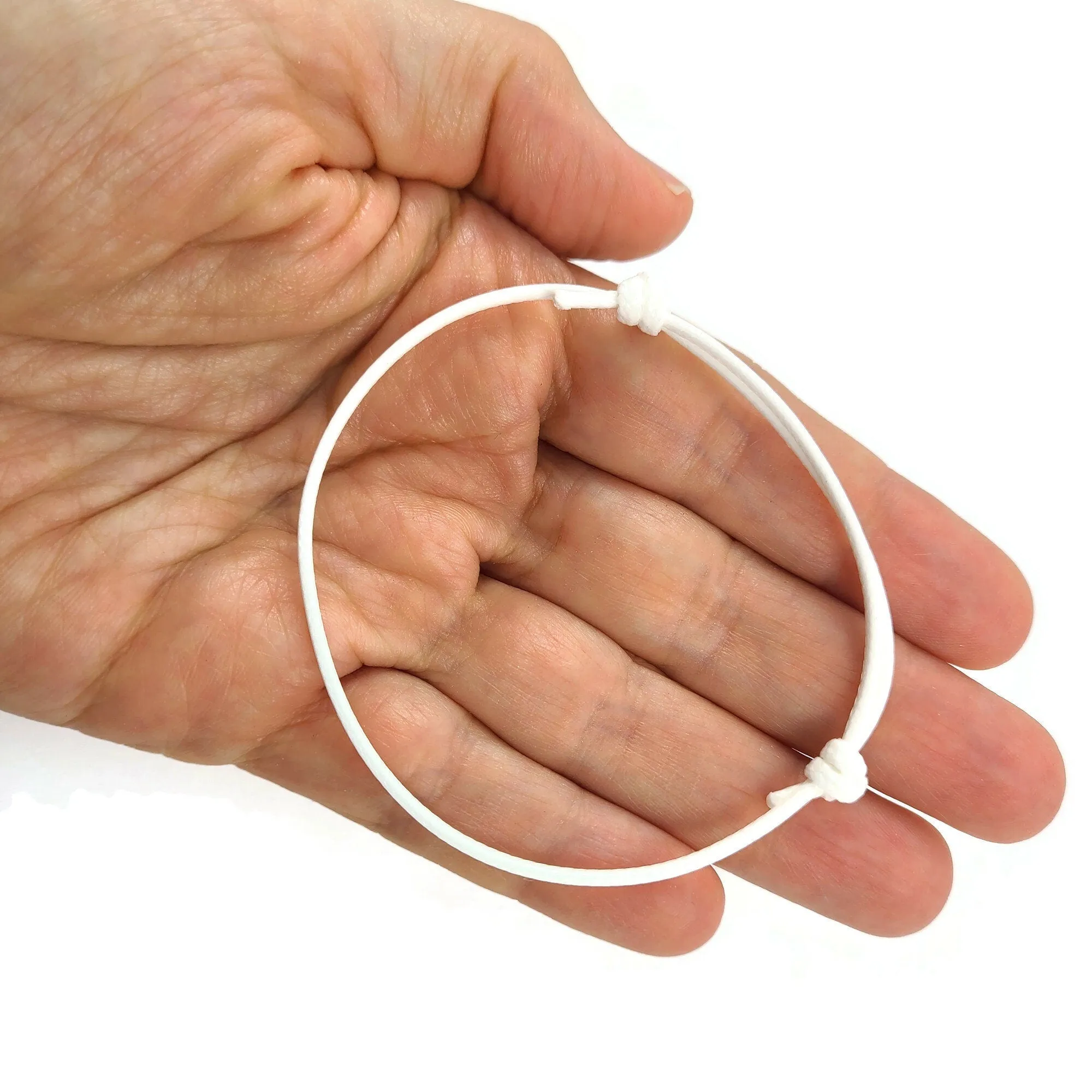 1 Adjustable waxed cord bracelet