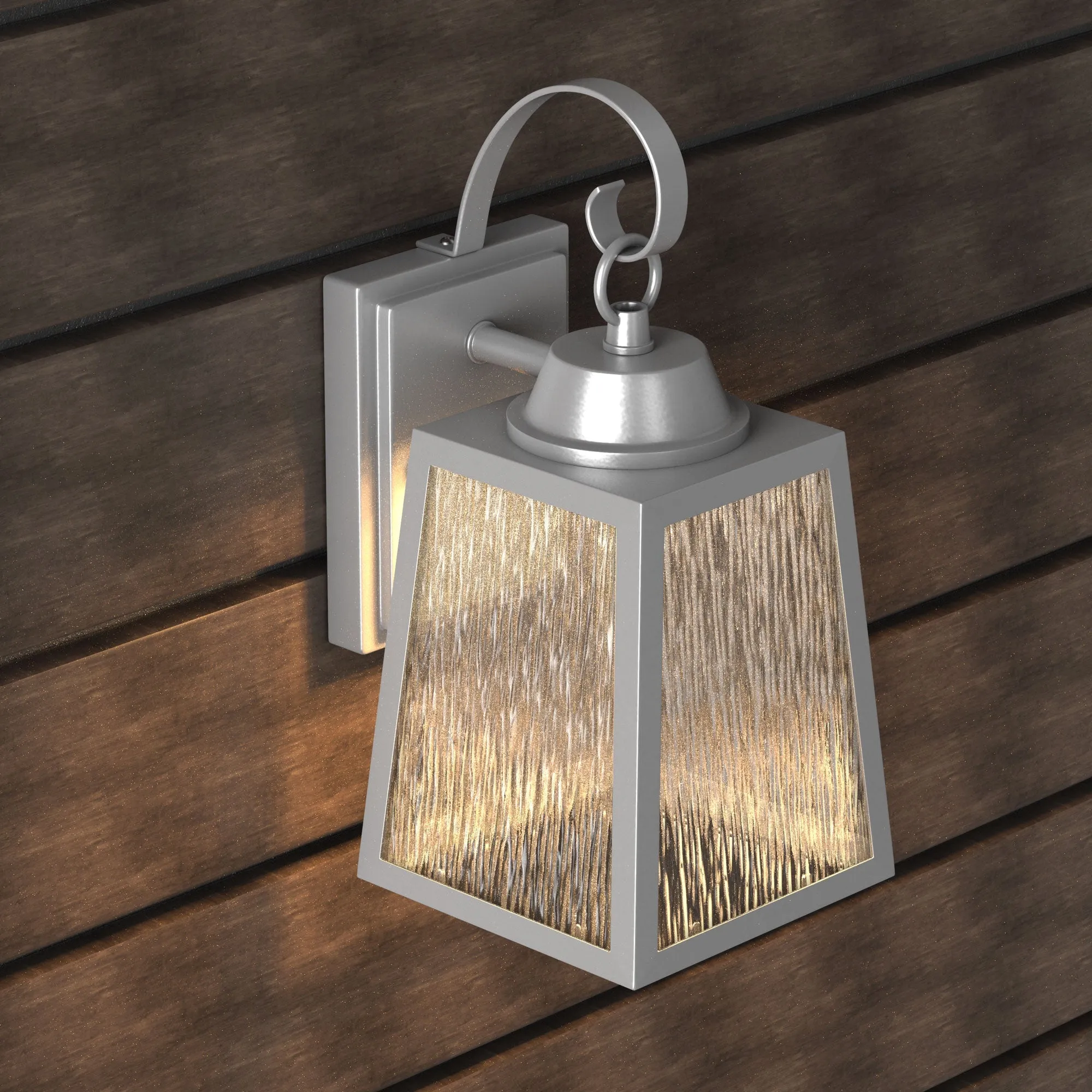 12W LED Outdoor Wall Lantern Fixture with Water Glass Shade, 4000K (Cool White), Dimmable, ETL Listed