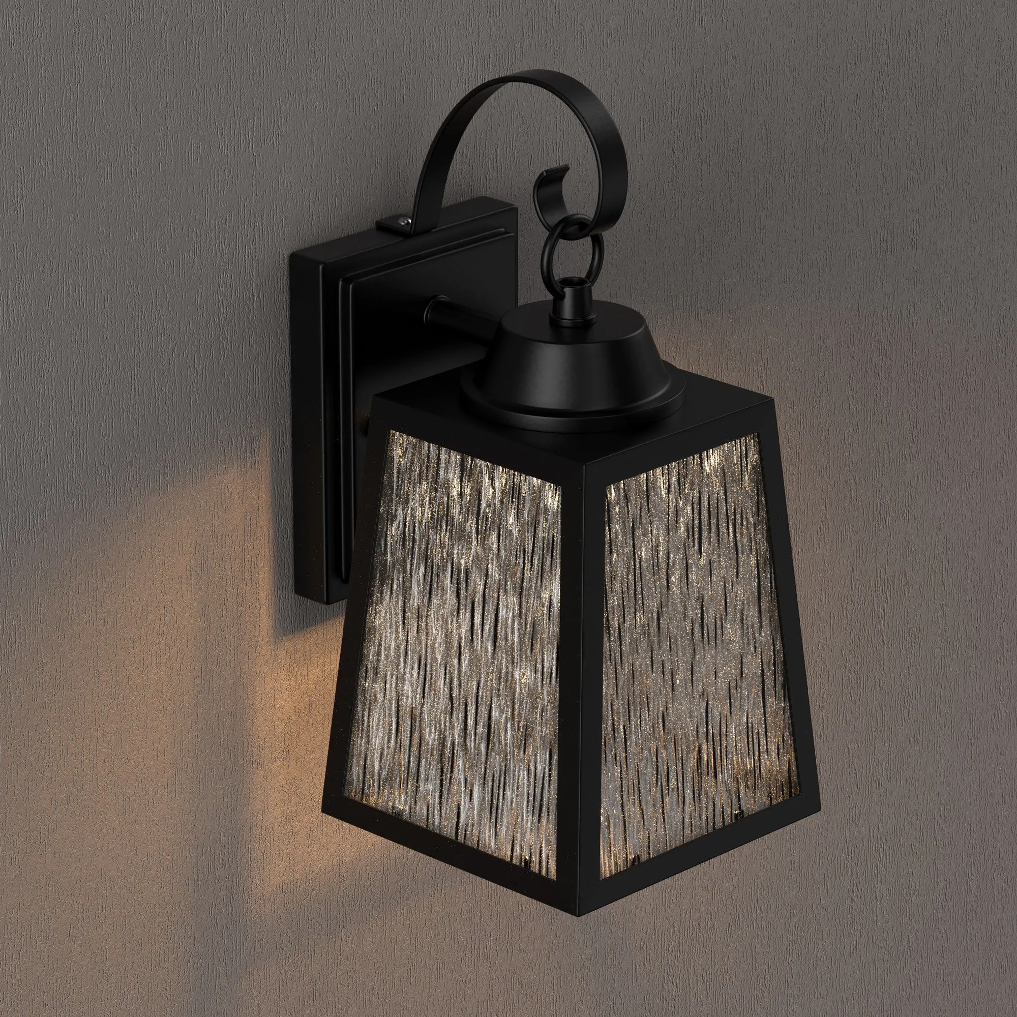 12W LED Outdoor Wall Lantern Fixture with Water Glass Shade, 4000K (Cool White), Dimmable, ETL Listed