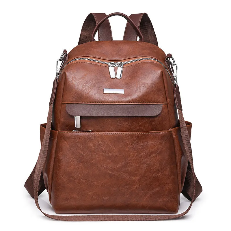 2025 2025 new contrasting color women's backpack casual large-capacity commuter backpack multi-functional versatile portable shoulder bag