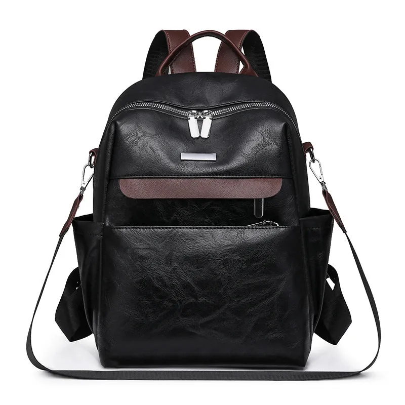 2025 2025 new contrasting color women's backpack casual large-capacity commuter backpack multi-functional versatile portable shoulder bag