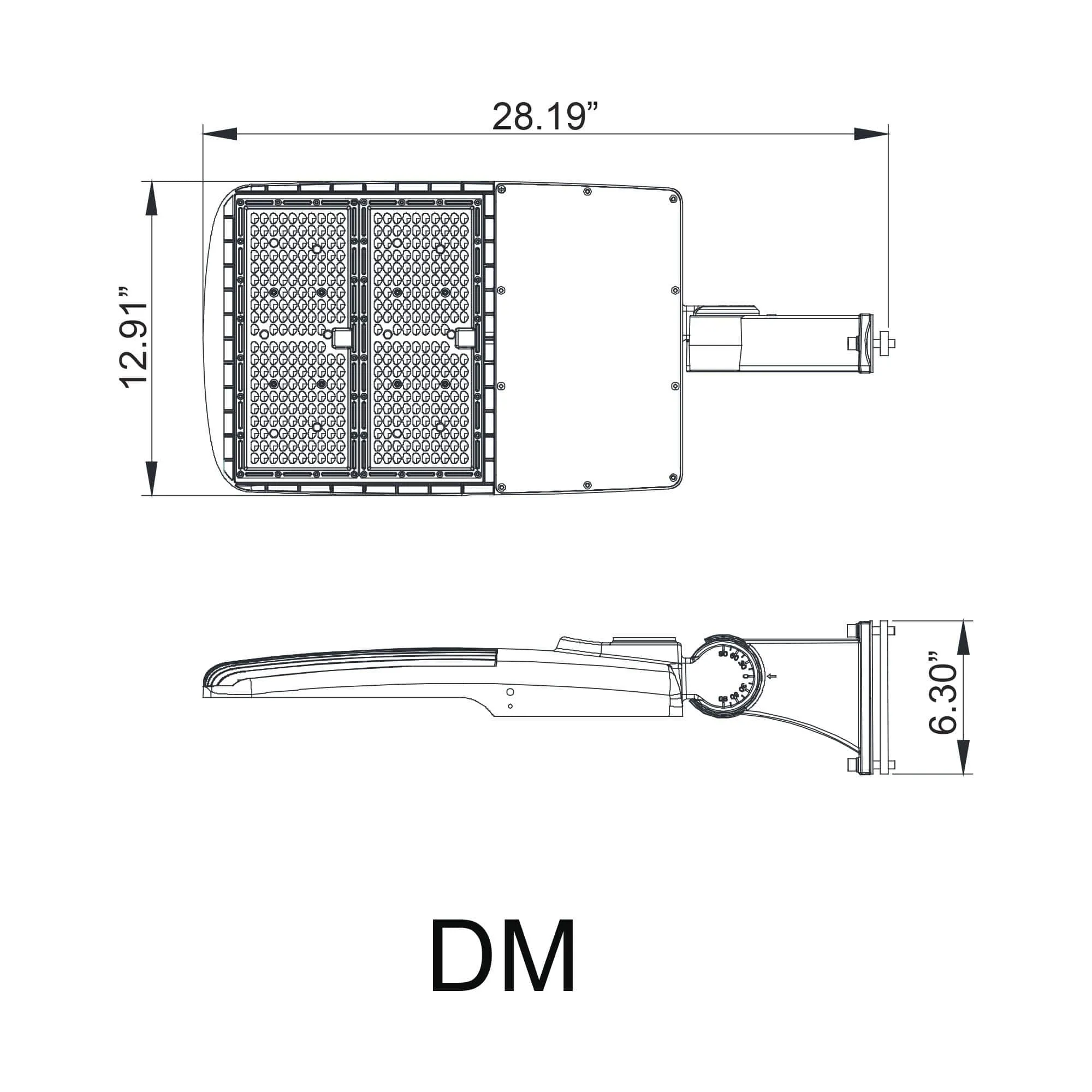 300W LED Parking Lot Light - Direct Mount - 42,000lm - 100/277VAC Shorting Cap - 5000K - DLC 5.1
