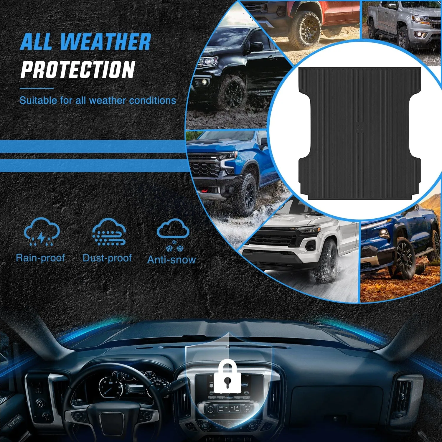 5.7ft Rubber Short Bed For 2014-2018 Chevy Silverado 2015-2019 GMC Sierra 2500 3500 HD