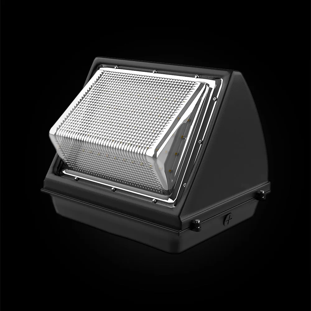 80W LED Wall Pack Light With Photocell Sensor - 10,173 Lumens, 5700K Bronze Finish - Forward Throw