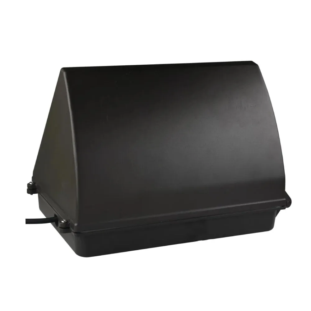 80W LED Wall Pack Light With Photocell Sensor - 10,173 Lumens, 5700K Bronze Finish - Forward Throw
