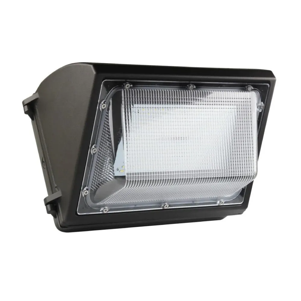 80W LED Wall Pack Light With Photocell Sensor - 10,173 Lumens, 5700K Bronze Finish - Forward Throw