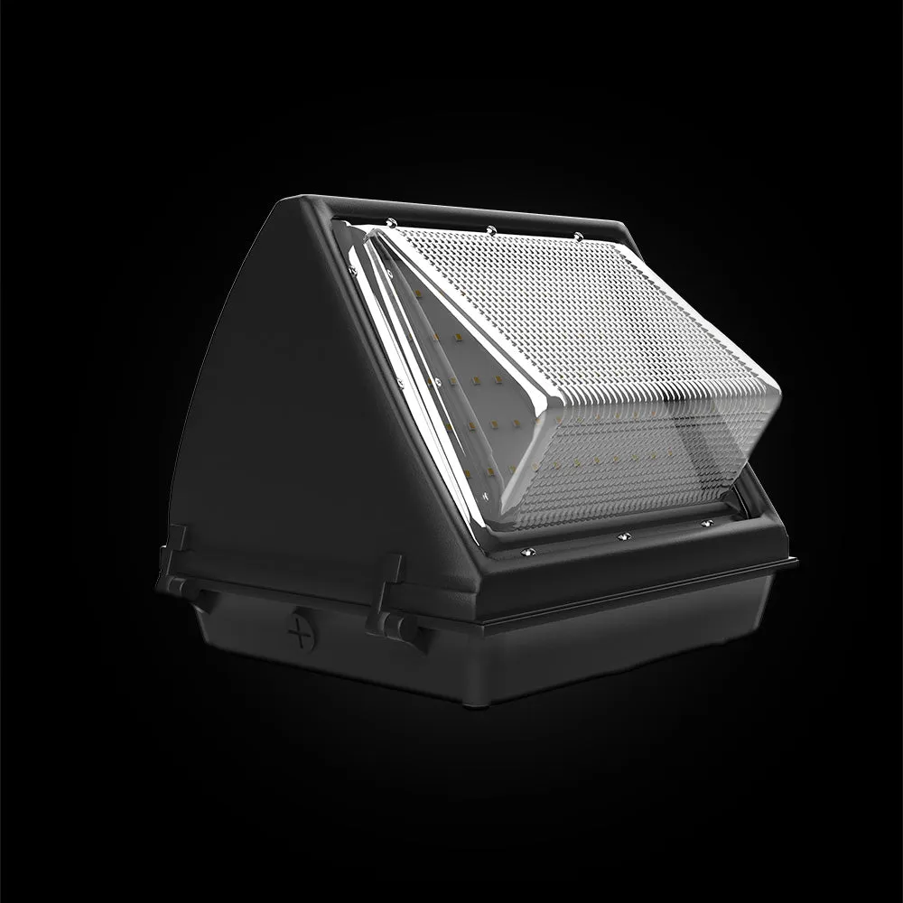 80W LED Wall Pack Light With Photocell Sensor - 10,173 Lumens, 5700K Bronze Finish - Forward Throw
