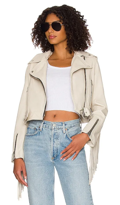 ALLSAINTS Ayra Tassel Jacket in Ivory