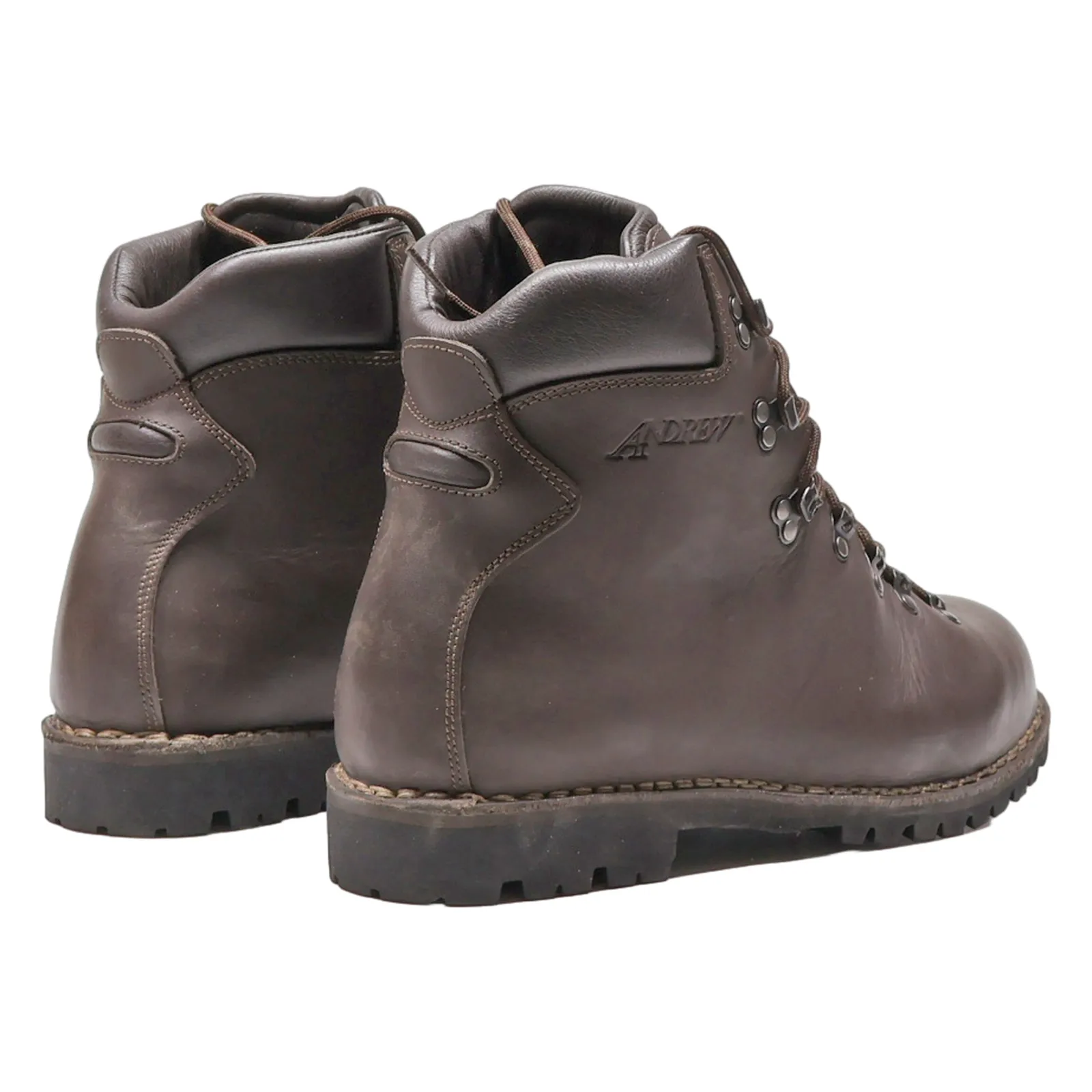 ANDREW Hiking Boots Brown Leather Mens UK 12
