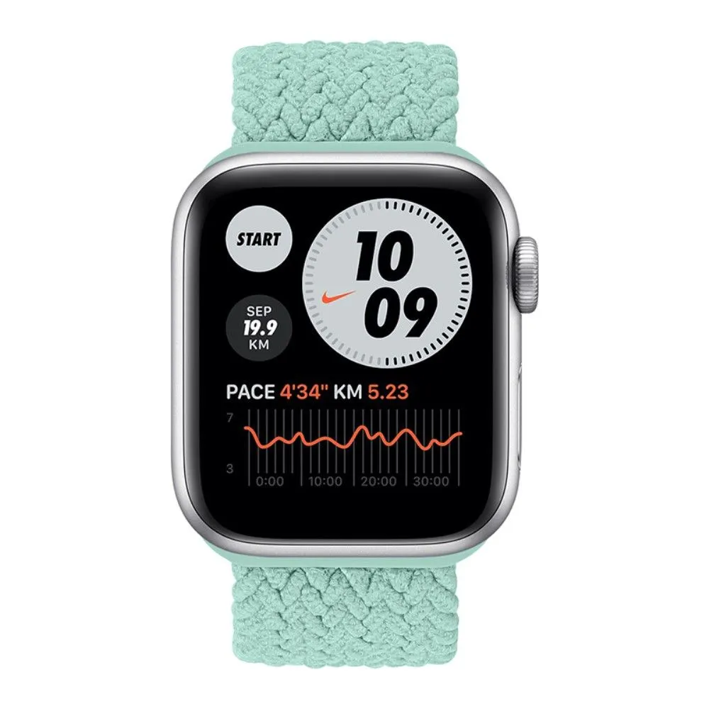 Apple Watch (45mm) elastic watch strap - Mint Green / Size: M