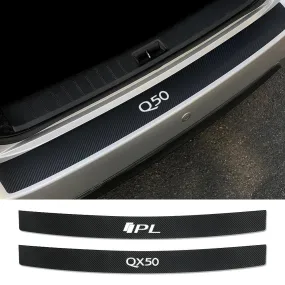 Auto Trunk Carbon Fiber Protector Car Rear Bumper Stickers For Infiniti Q50 Q30 Q60 Q70 IPL QX50 QX30 QX60 QX70 QX80 Accessories