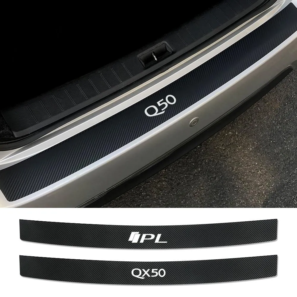 Auto Trunk Carbon Fiber Protector Car Rear Bumper Stickers For Infiniti Q50 Q30 Q60 Q70 IPL QX50 QX30 QX60 QX70 QX80 Accessories