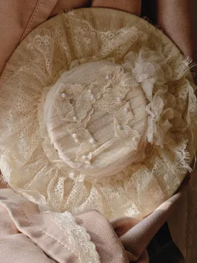 Black / White / Apricot Flat Hat