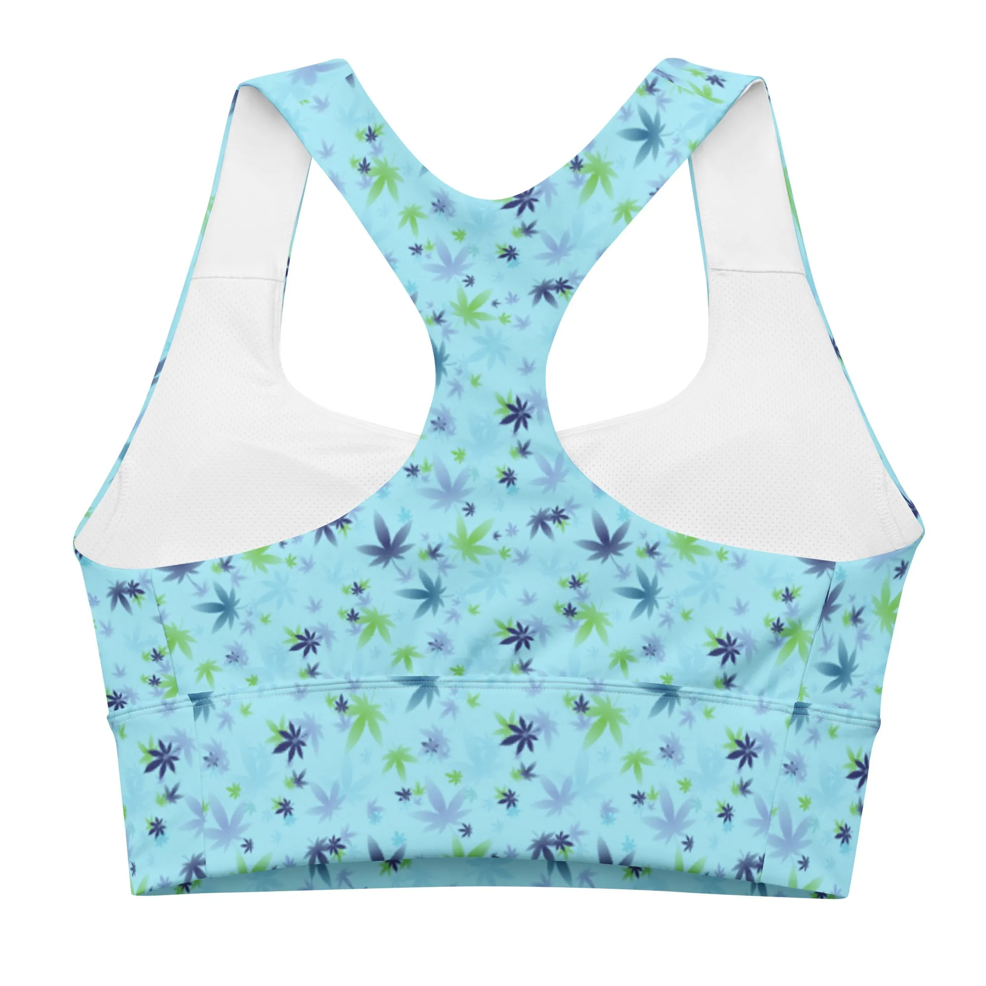 Blizzard Blue Longline Sports Bra
