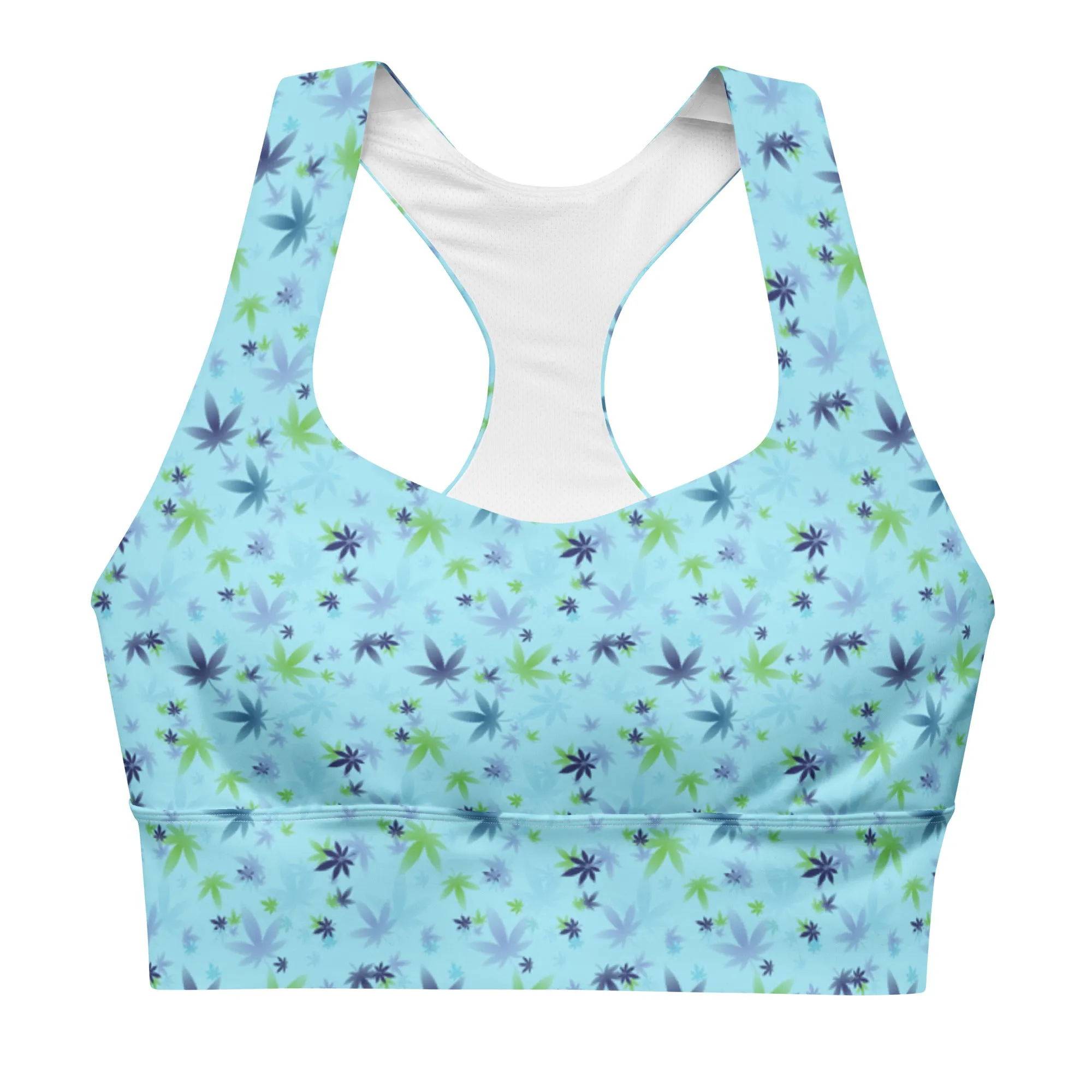 Blizzard Blue Longline Sports Bra