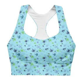 Blizzard Blue Longline Sports Bra