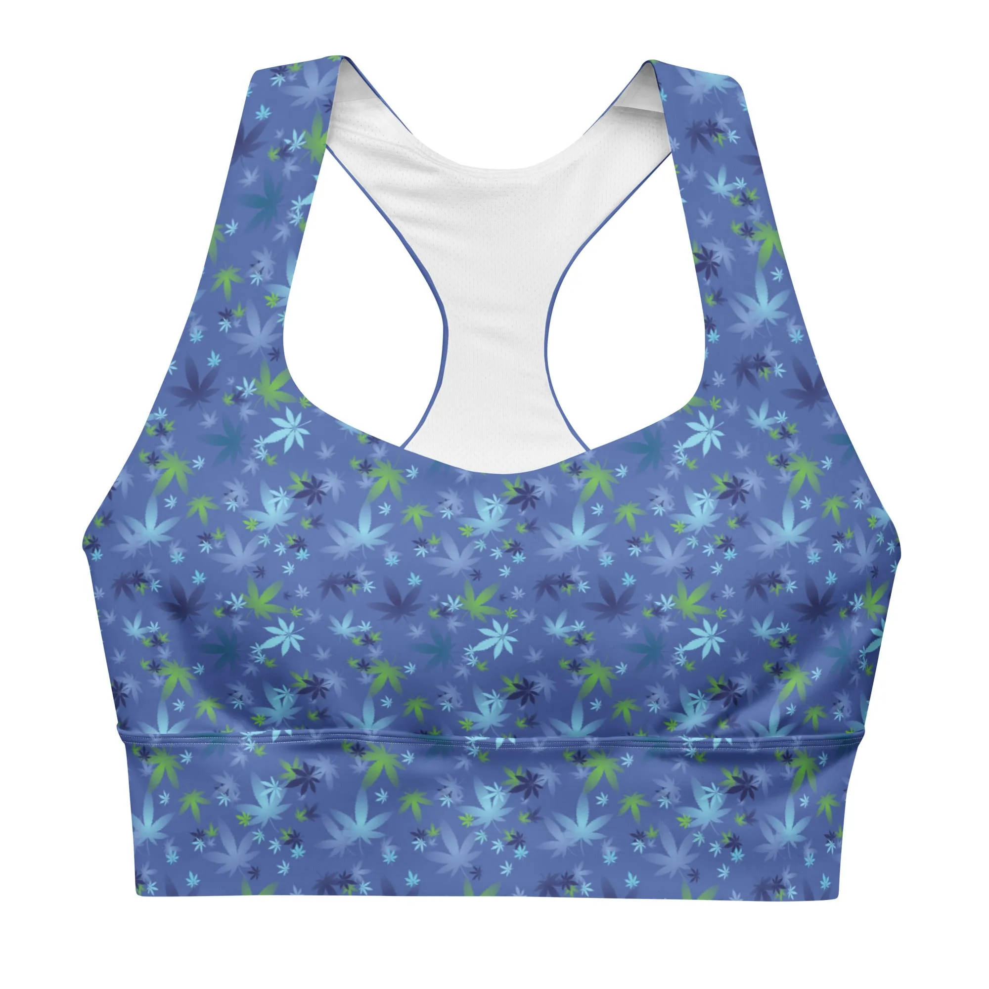 Blue Longline sports bra