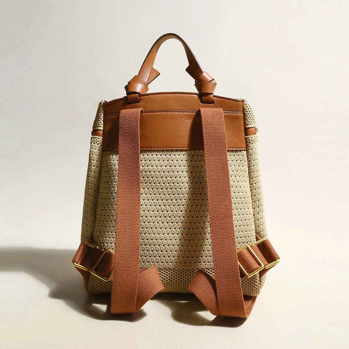 Casual Knitted Khaki Backpack