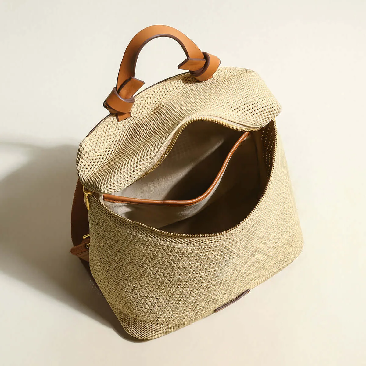 Casual Knitted Khaki Backpack