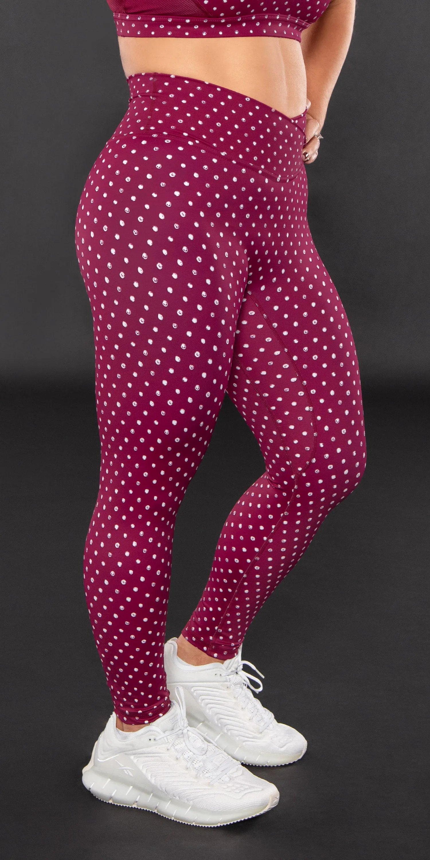 Cranberry Sugar - Crosswaist Legging