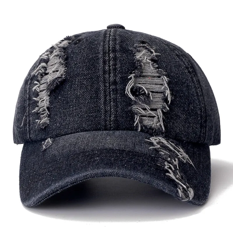 Denim Cap High Quality Hole Baseball Cap Leisure Cotton Cap For Men And Women Outdoor Sports Streetwear Hat Cap
