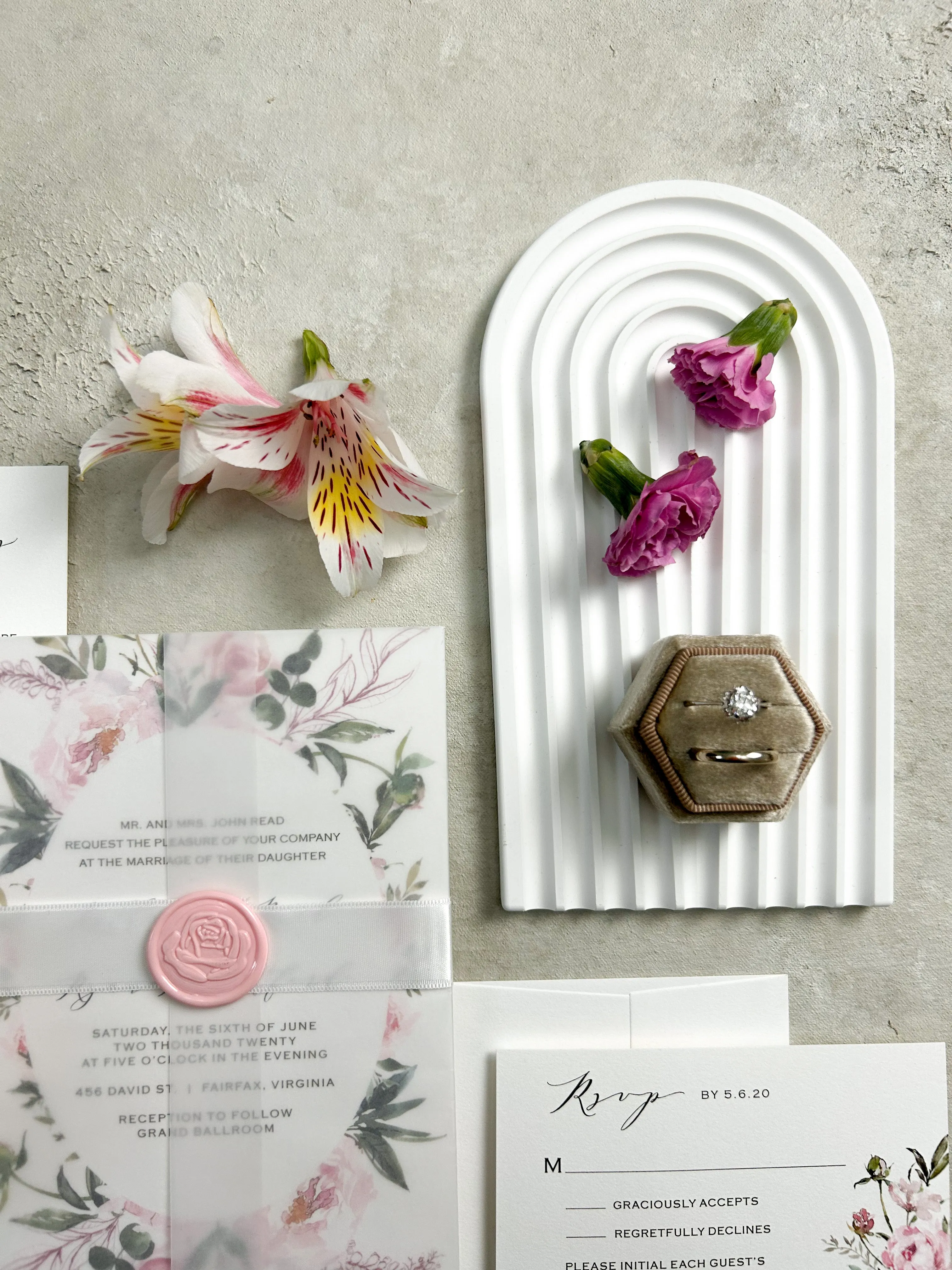 Hand painted, rollable styling mat for wedding photography|pale olive