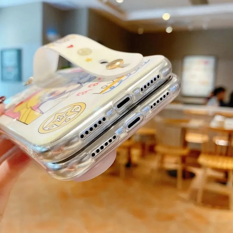 Kawaii Pink Sailor Moon Wristband iPhone Case