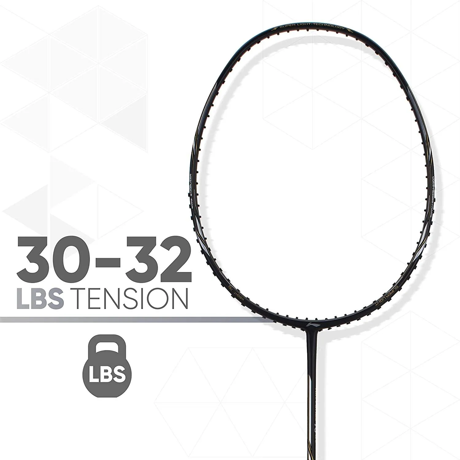 Li-Ning Air Force 78 G2 Carbon Fibre Badminton Racket with Free Full Cover Black/Silver
