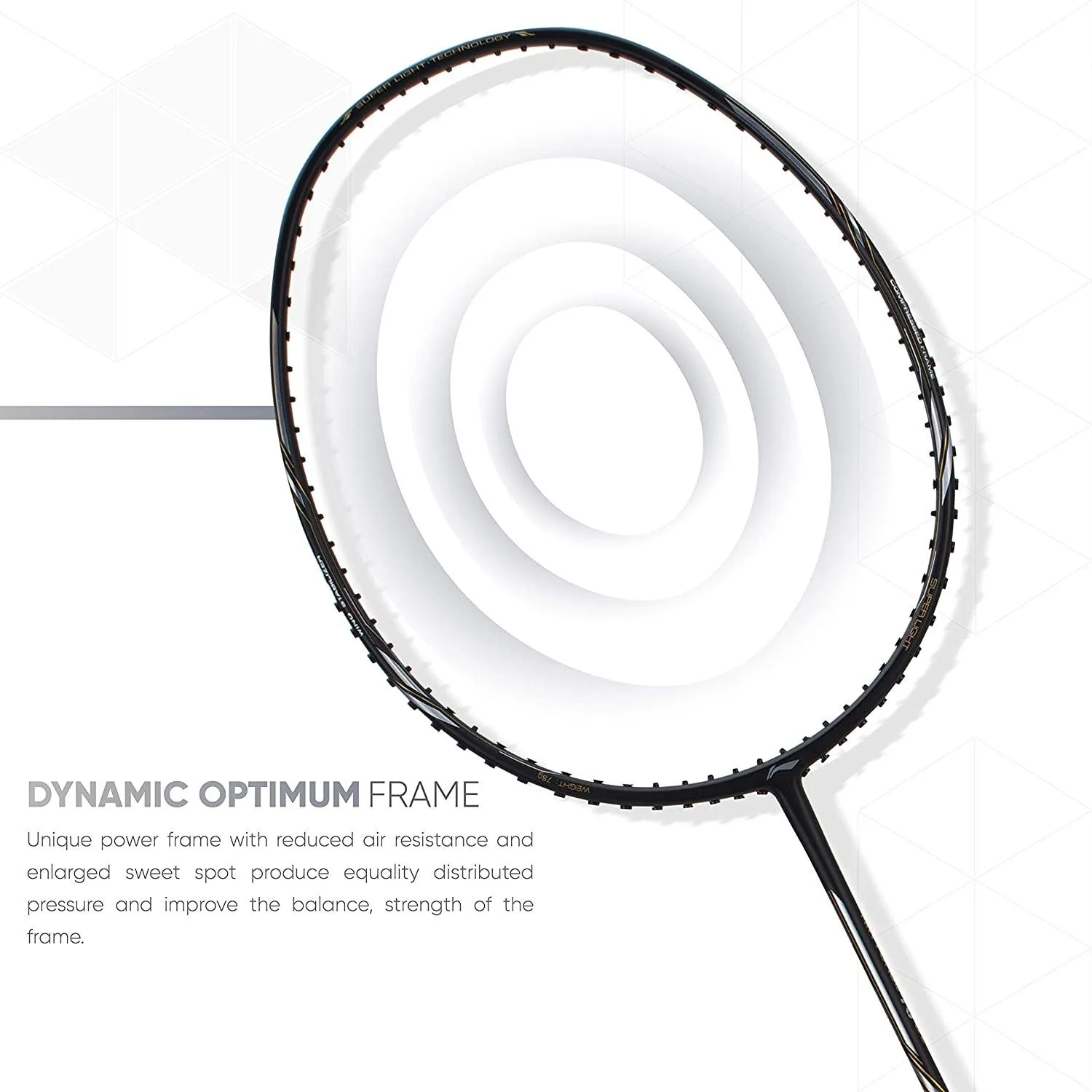 Li-Ning Air Force 78 G2 Carbon Fibre Badminton Racket with Free Full Cover Black/Silver
