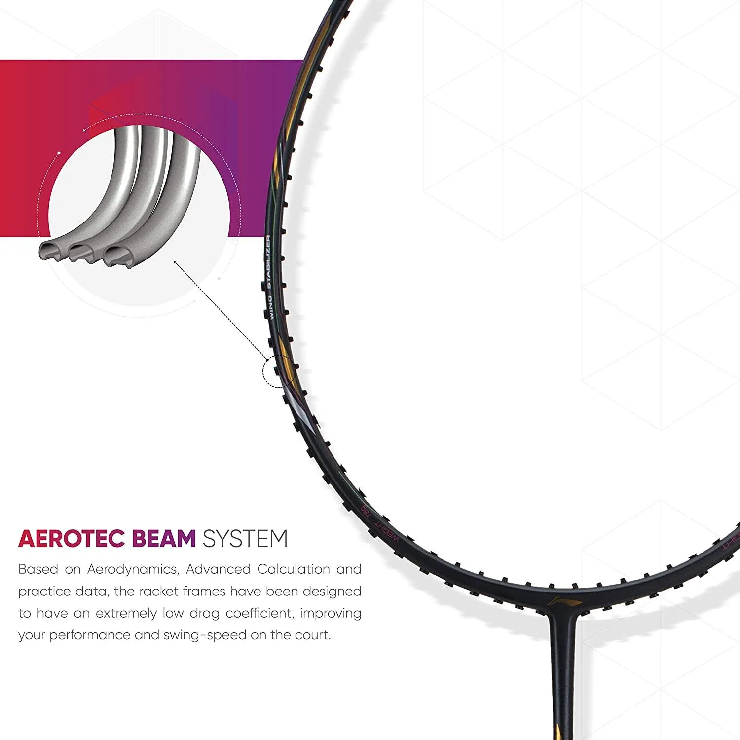 Li-Ning Air Force 78 G2 Carbon Fibre Badminton Racket with Free Full Cover Charcoal/Gold