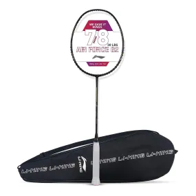 Li-Ning Air Force 78 G2 Carbon Fibre Badminton Racket with Free Full Cover Charcoal/Gold