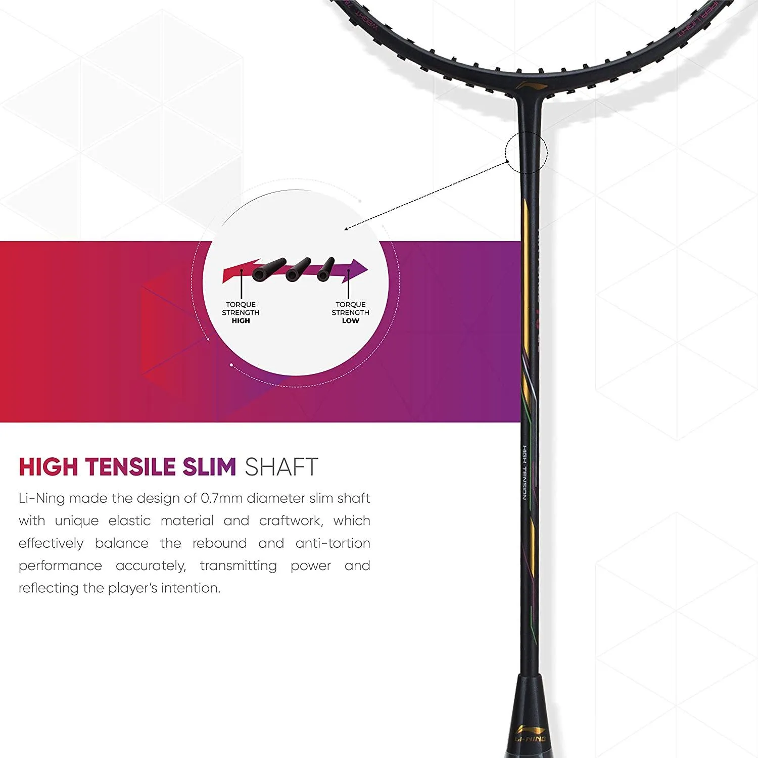Li-Ning Air Force 78 G2 Carbon Fibre Badminton Racket with Free Full Cover Charcoal/Gold