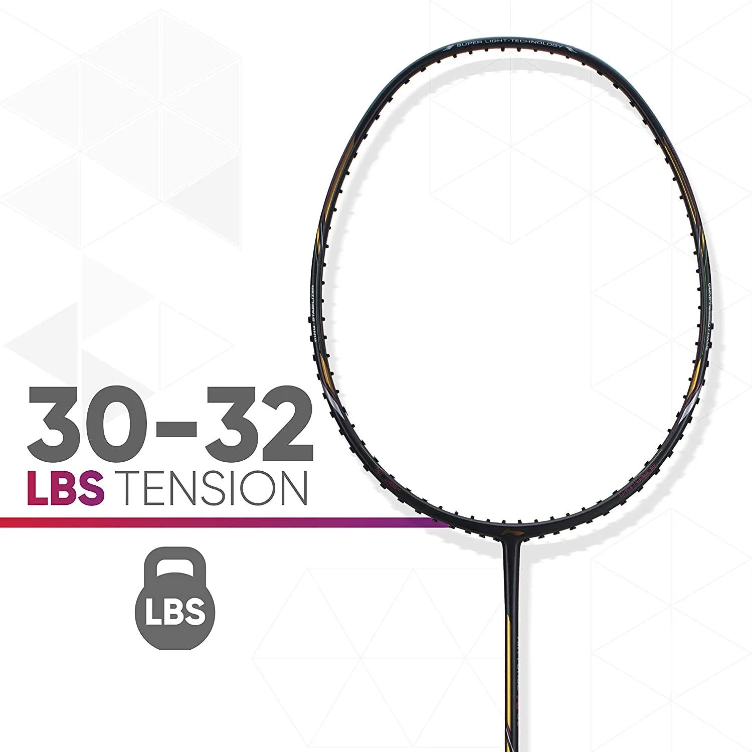 Li-Ning Air Force 78 G2 Carbon Fibre Badminton Racket with Free Full Cover Charcoal/Gold