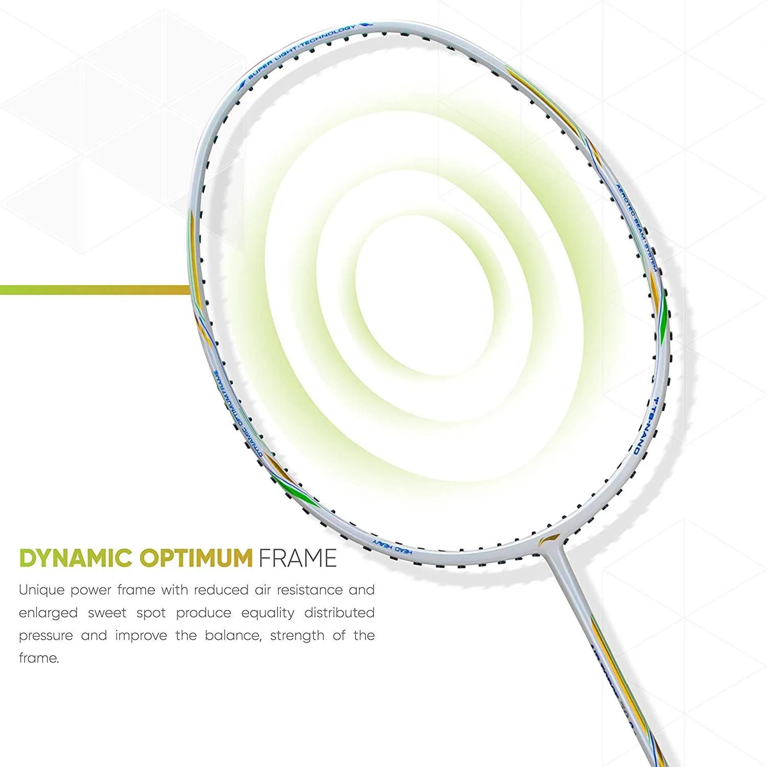 Li-Ning Air Force 78 G2 Carbon Fibre Badminton Racket with Free Full Cover White/Gold