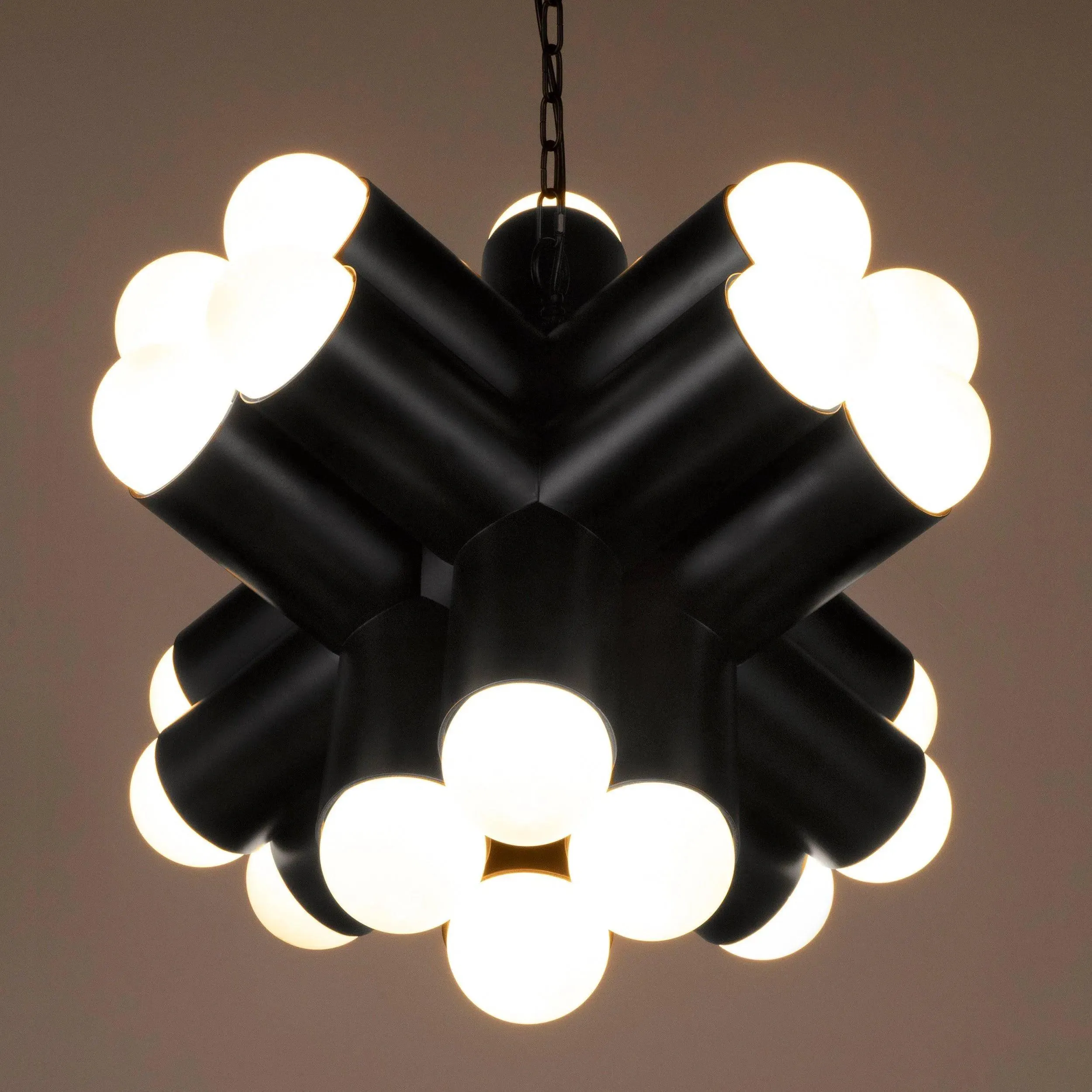 Massimo Steel and Frosted Globe Chandelier