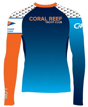 MEN TECH-TEE TOP LONG SLEEVE BLUE | CORAL REEF YACHT CLUB  | PSNLZ'D