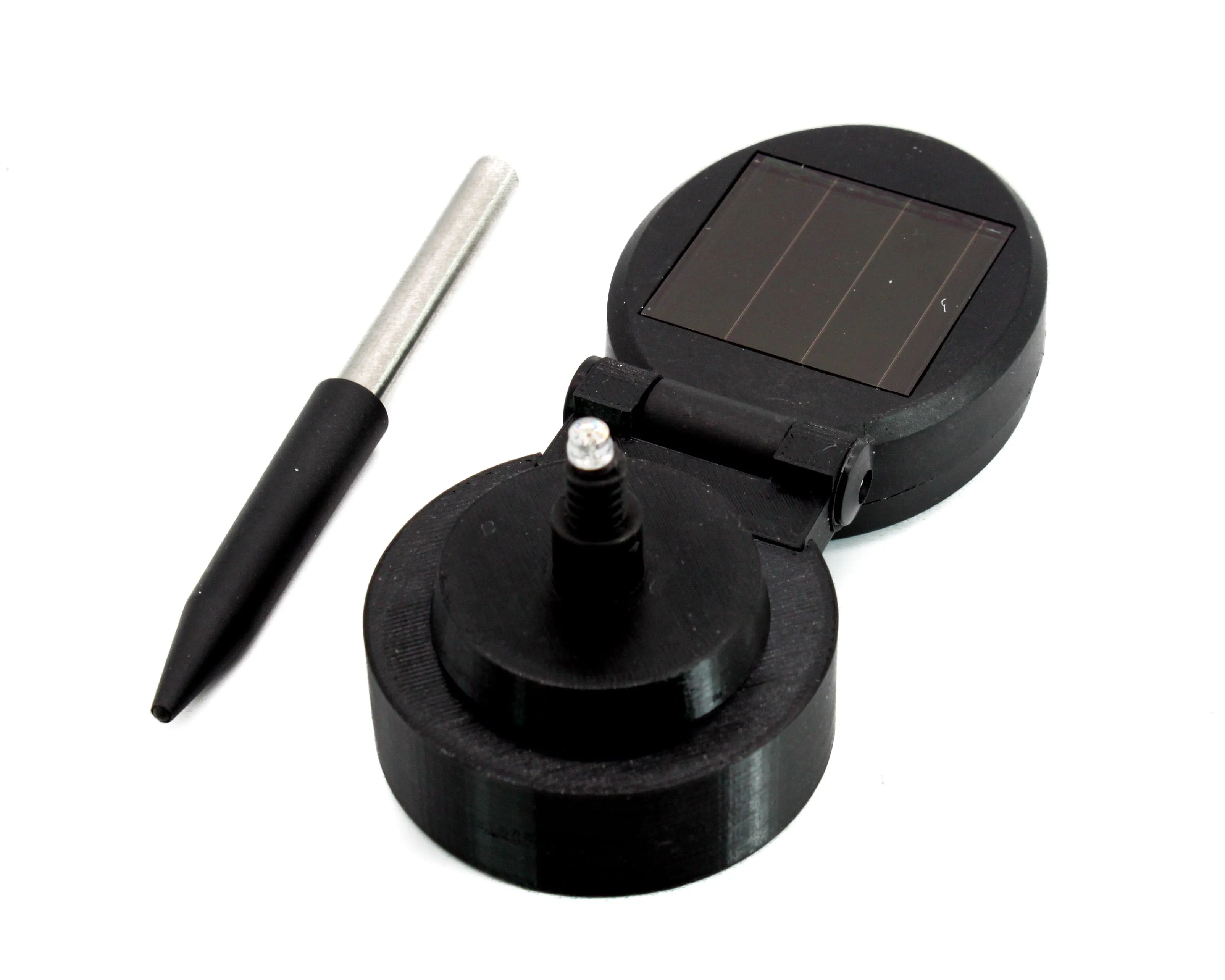 Multicolor Outdoor Solar Lamp Base for "Hemingray-9 and -10, Glass Insulators, Stake Light, Landscape Light, Industrial Lighting, Cyberpunk Lamp