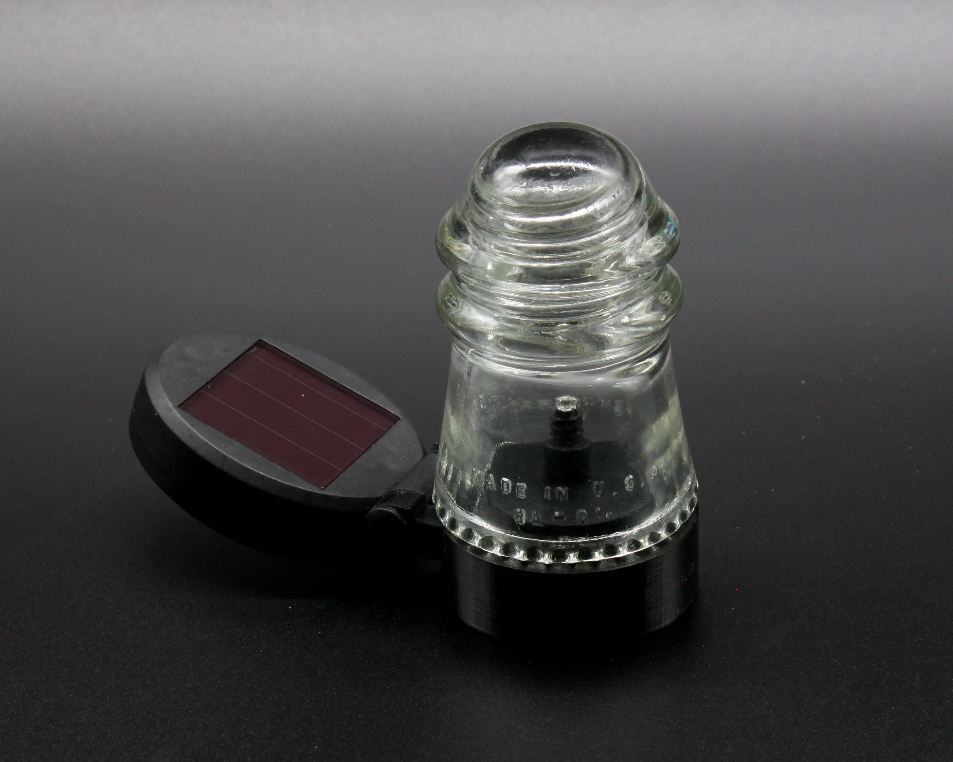 Multicolor Outdoor Solar Lamp Base for "Hemingray-9 and -10, Glass Insulators, Stake Light, Landscape Light, Industrial Lighting, Cyberpunk Lamp