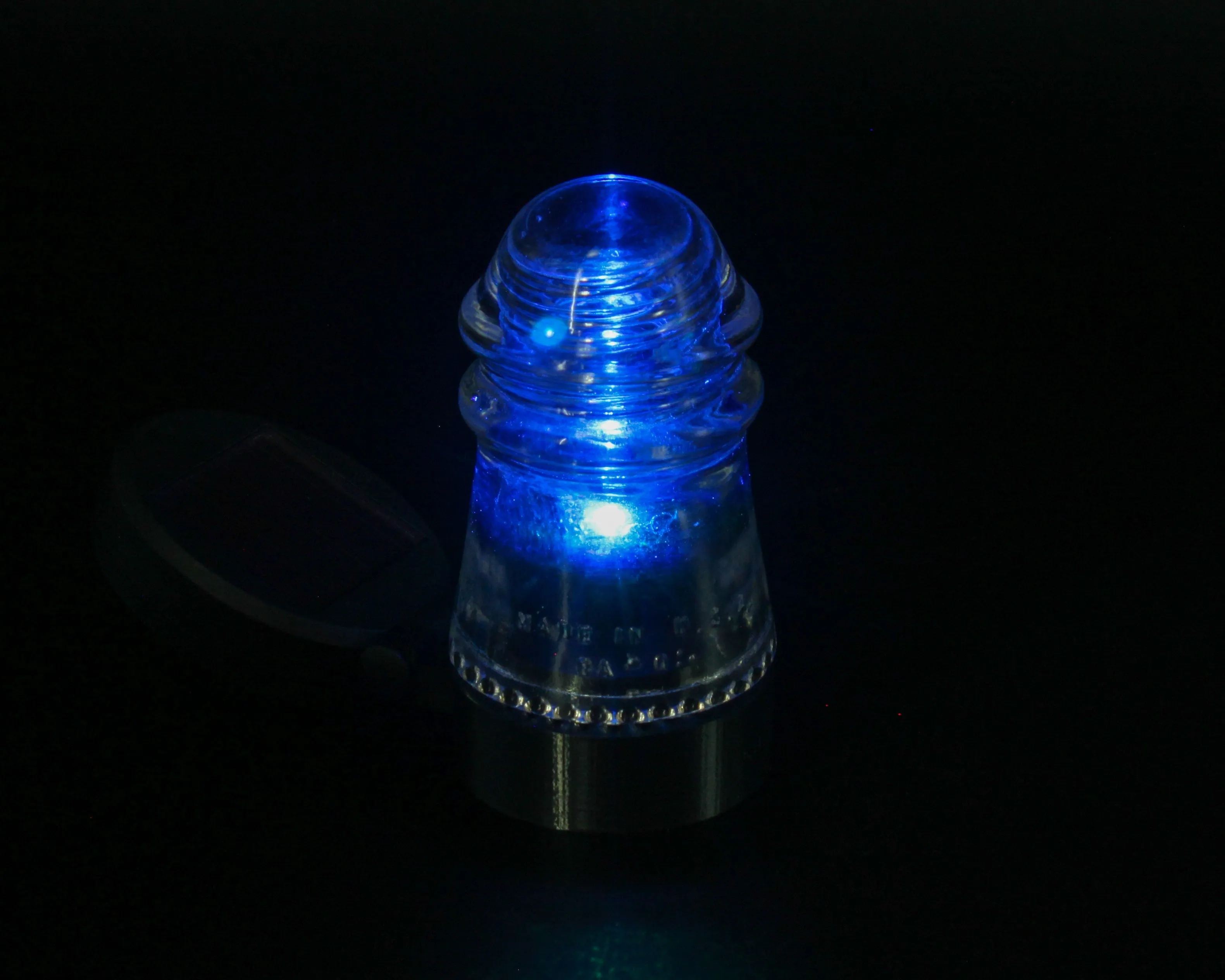 Multicolor Outdoor Solar Lamp Base for "Hemingray-9 and -10, Glass Insulators, Stake Light, Landscape Light, Industrial Lighting, Cyberpunk Lamp