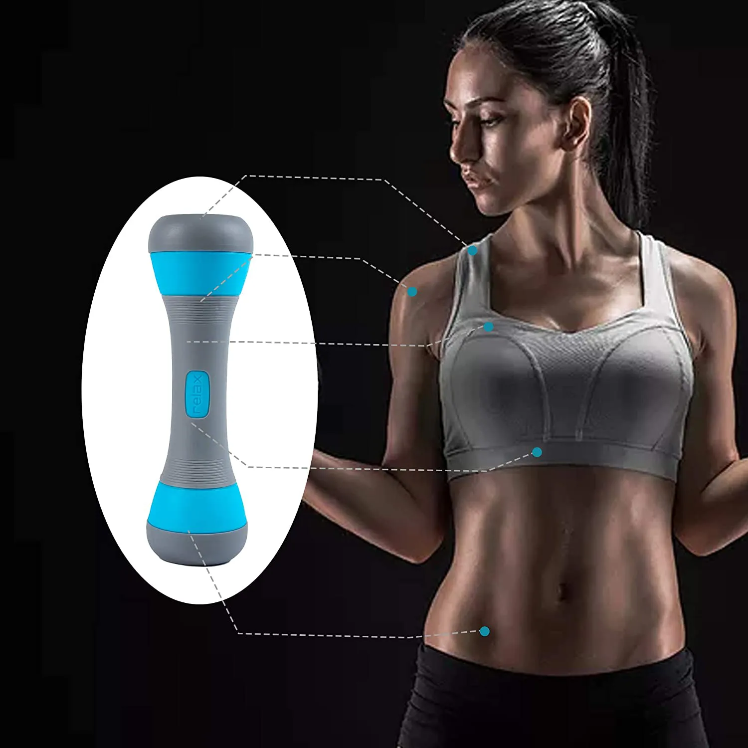 Nice C Adjustable Dumbbell Weight Pair, 5-in-1 Weight Options, Non-Slip Neoprene Hand, All-Purpose, Home, Gym, Office
