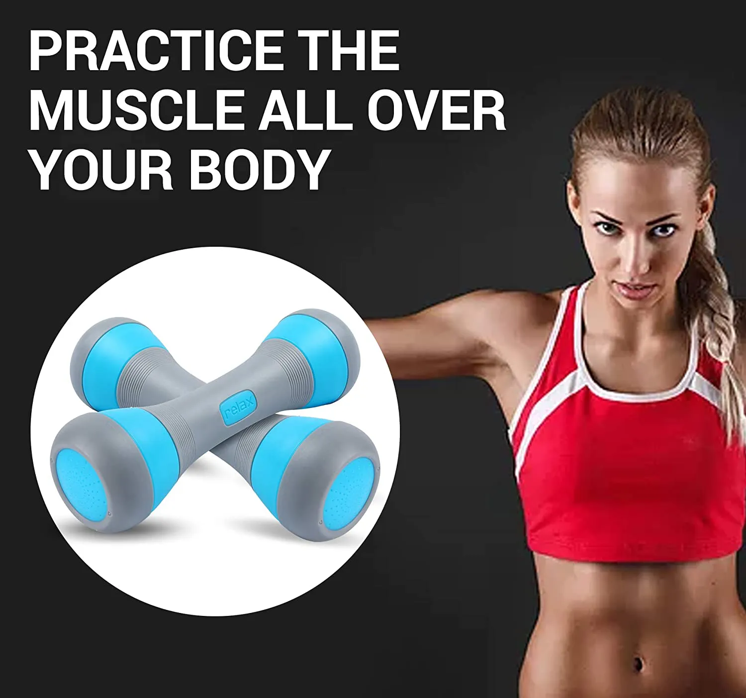 Nice C Adjustable Dumbbell Weight Pair, 5-in-1 Weight Options, Non-Slip Neoprene Hand, All-Purpose, Home, Gym, Office