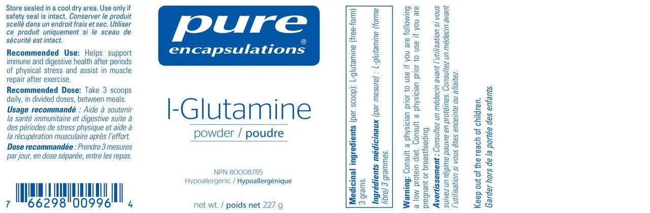 Pure Encapsulations l-Glutamine Powder 227 grams