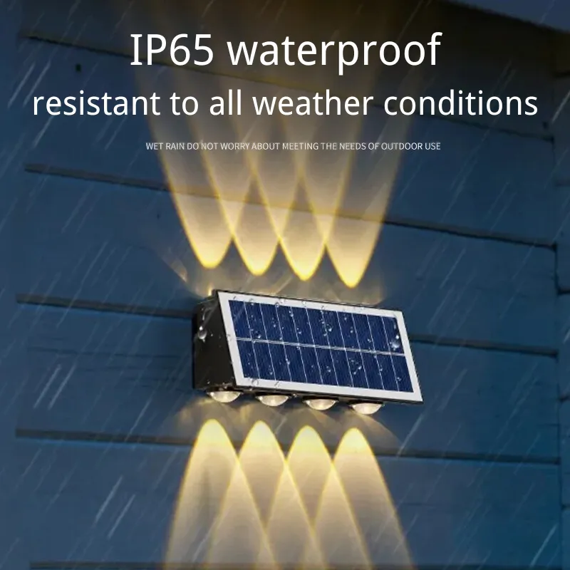 Solar Up & Down Wall Lights – Waterproof Outdoor IP65 Wash Wall Lights for Garden & Courtyard