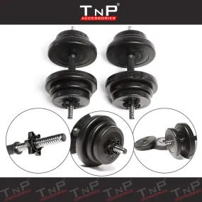 TnP Accessories Adjustable Dumbbell Set With Plastic Handle 15kg = 7.5Kg x 2