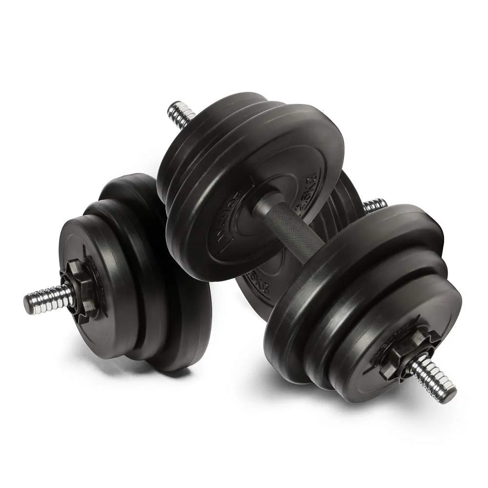 TnP Accessories Adjustable Dumbbell Set With Plastic Handle 15kg = 7.5Kg x 2