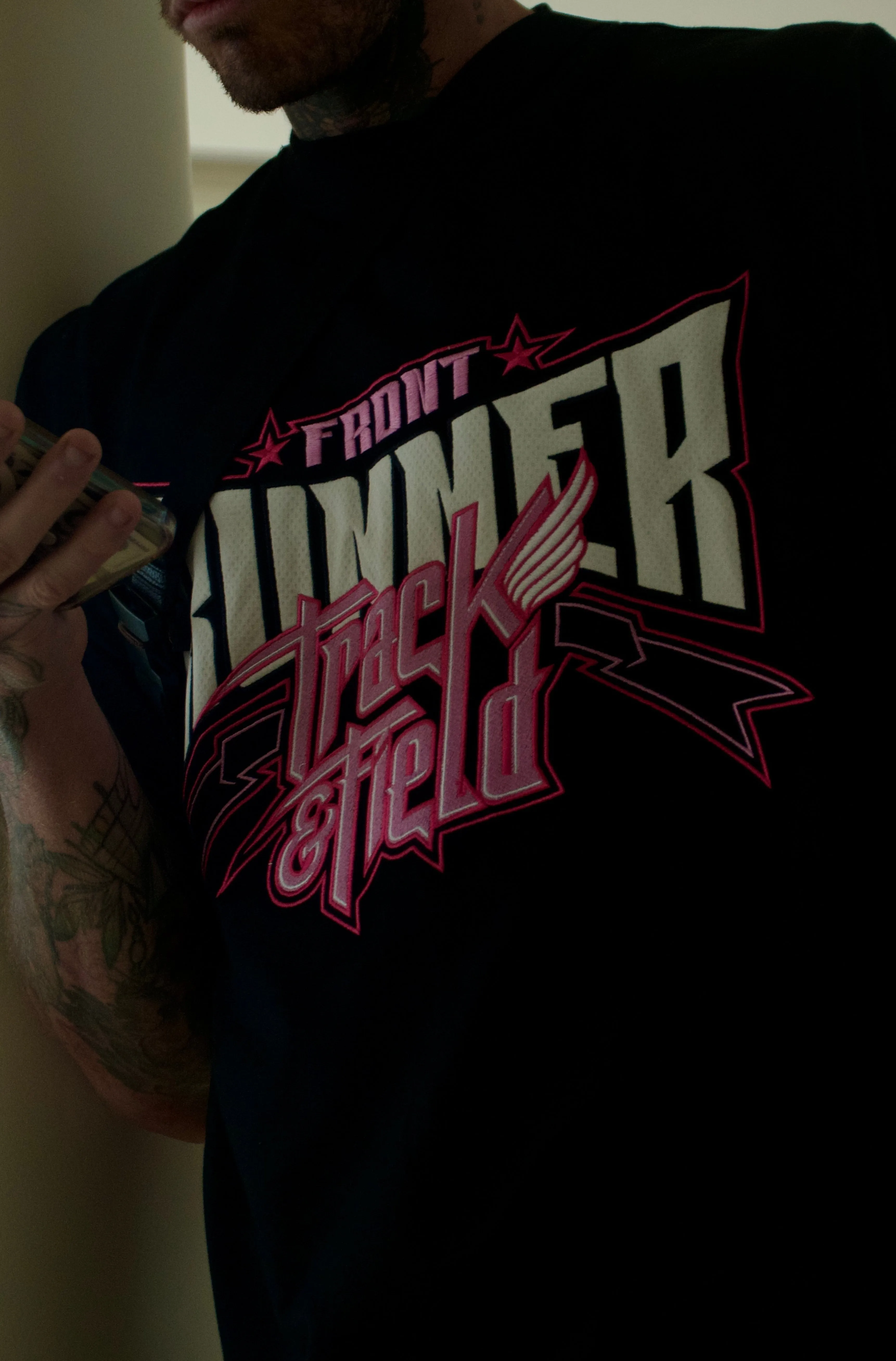 Track Runner Tee - Black Ruby