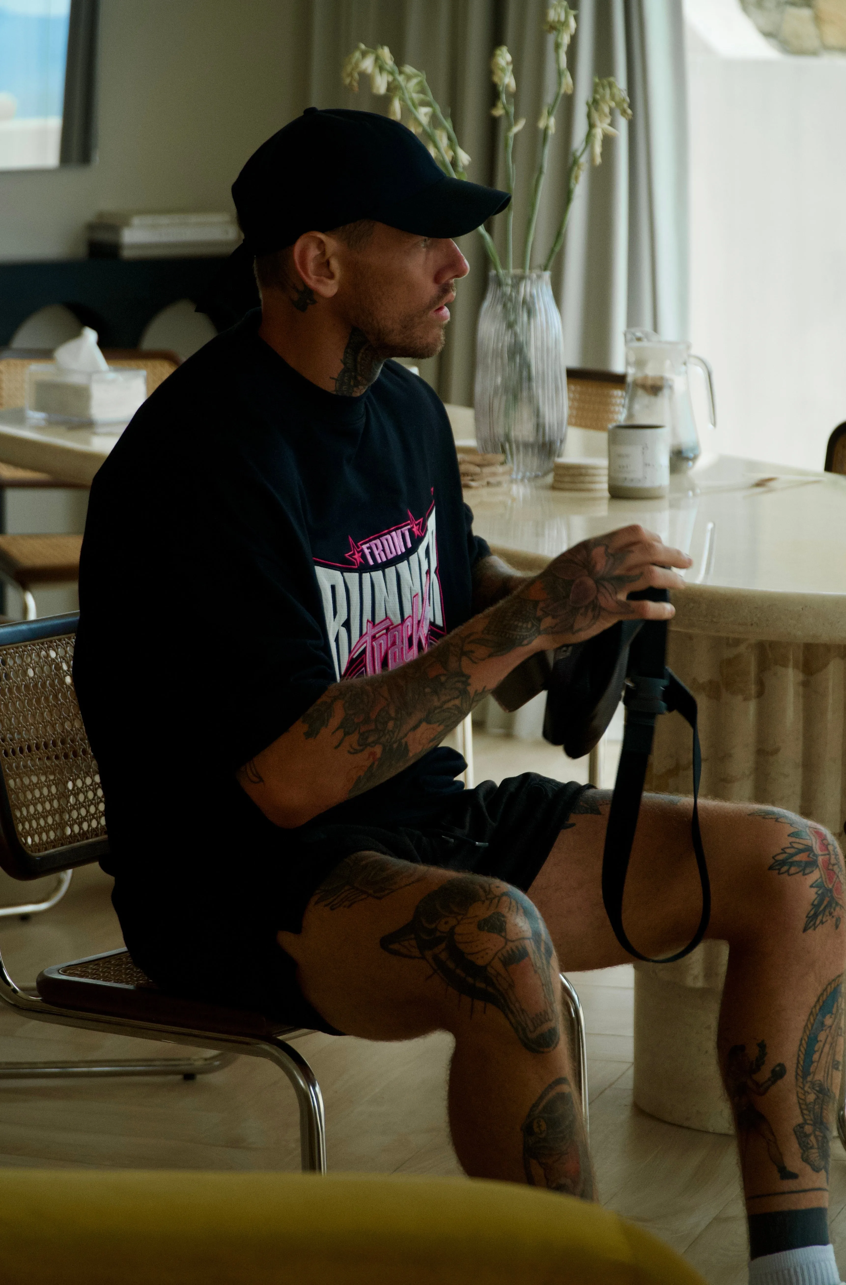 Track Runner Tee - Black Ruby